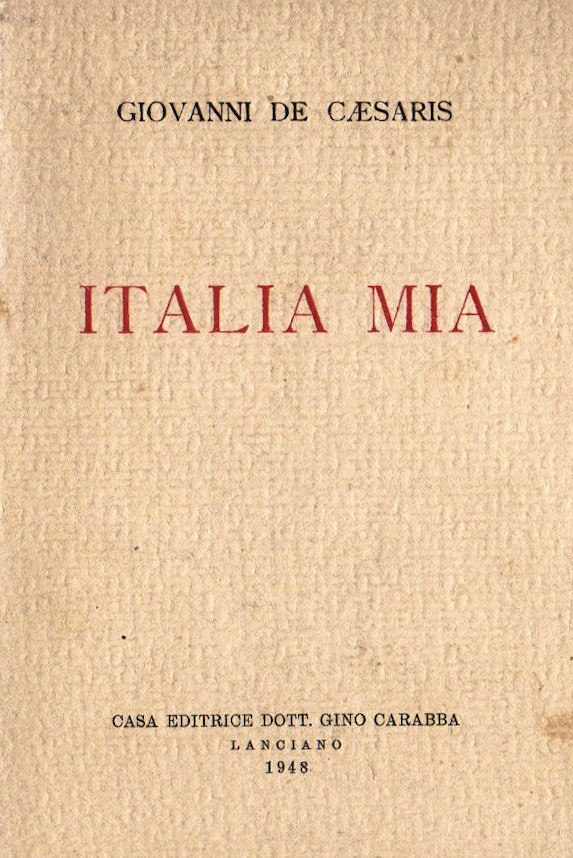 ITALIA MIA - Giovanni De Caesaris ~ Anno 1948