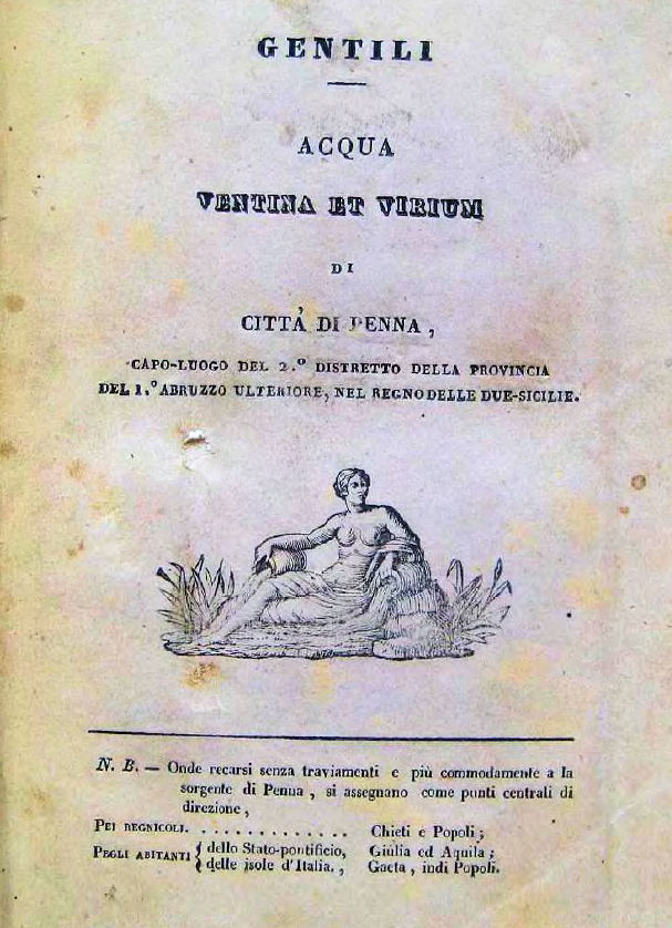 Trattato sull'Acqua Ventina et Virium di Penne ~ Anno 1833