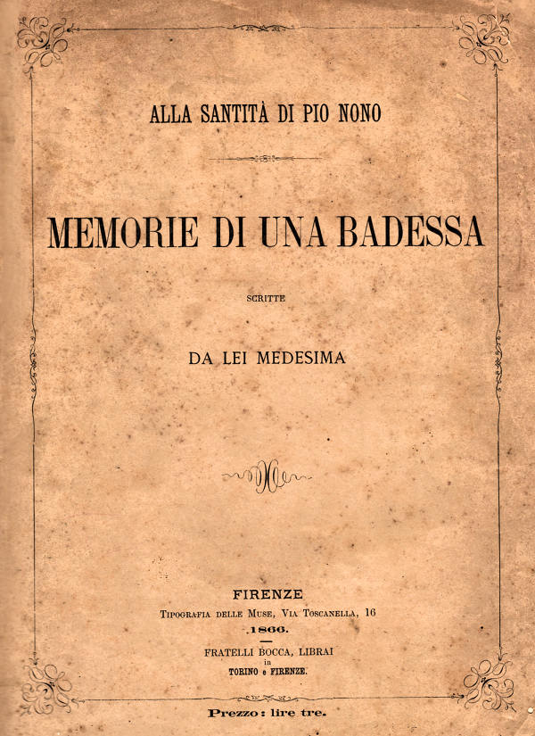 MEMORIE DI UNA BADESSA  ~ Anno 1866