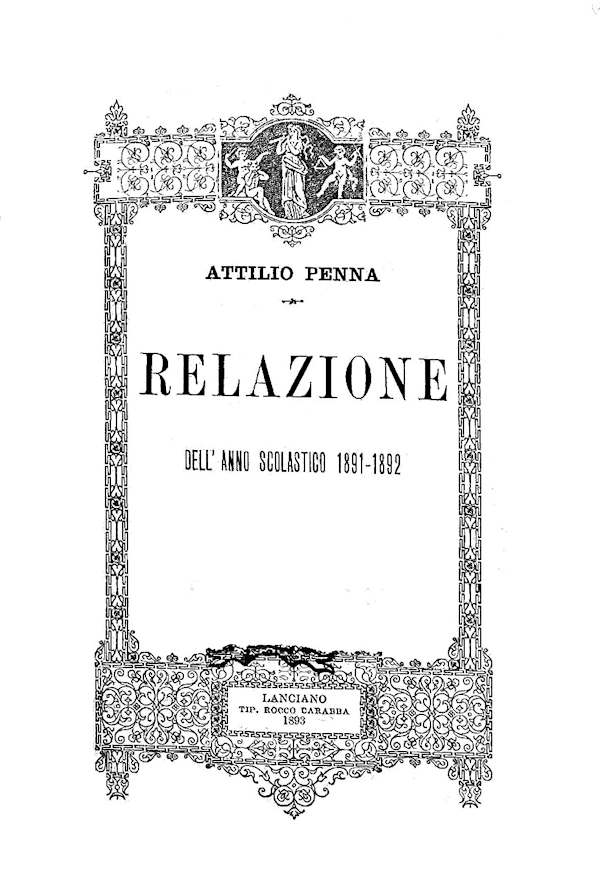 Relazione dell'anno scolastico 1891-1892 Relazione dell'anno scolastico 1891-1892
