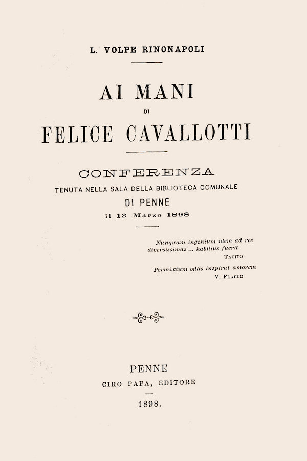 AI MANI DI FELICE CAVALLOTTI - di L. Volpe Rinonapoli - 1898 AI MANI DI FELICE CAVALLOTTI - di L. Volpe Rinonapoli - 1898