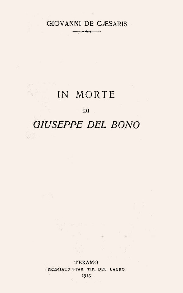 book/IN MORTE DI GIUSEPPE DEL BONO