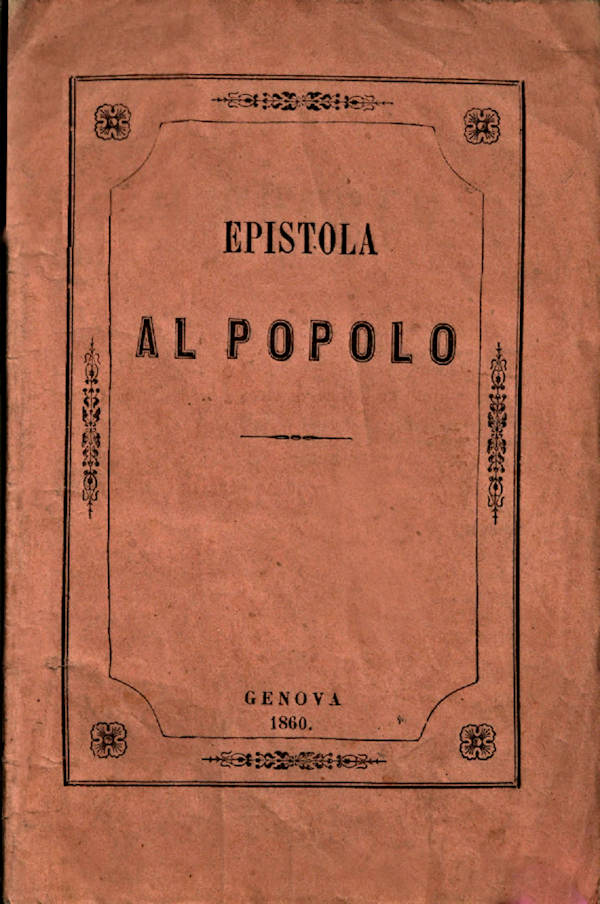 EPISTOLA AL POPOLO - CLEMENTE DE CAESARIS - 1860 EPISTOLA AL POPOLO - CLEMENTE DE CAESARIS - 1860
