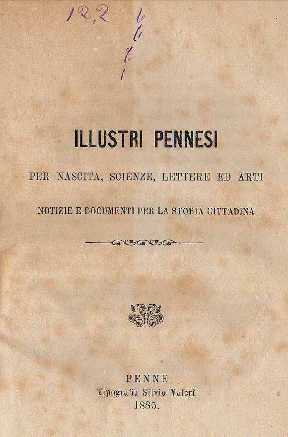 Illustri Pennesi per nascita, scienze,lettere ed arti ~ Anno 1885