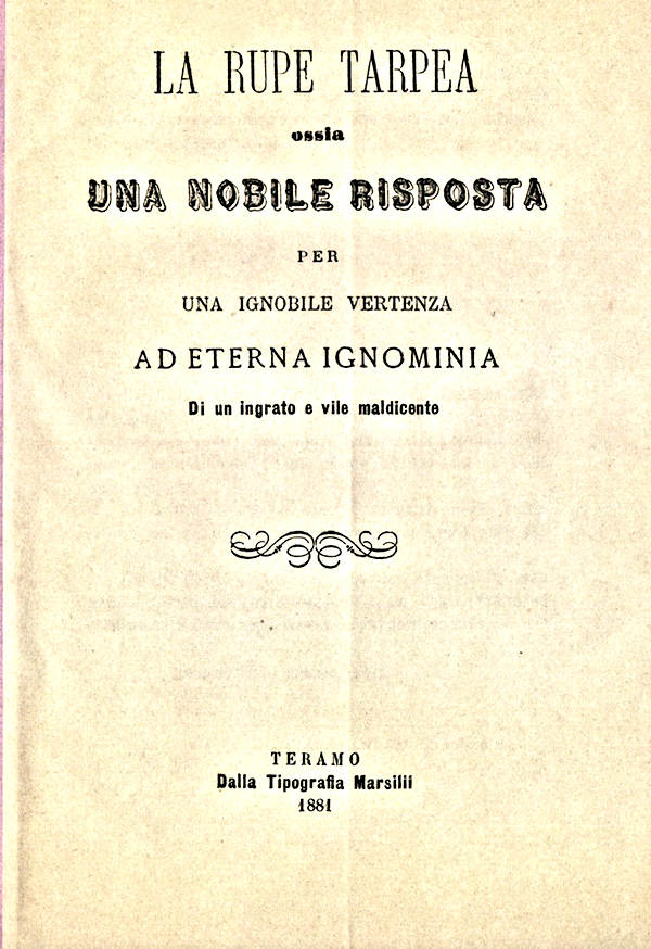 LA RUPE TARPEA - 1881 LA RUPE TARPEA - 1881