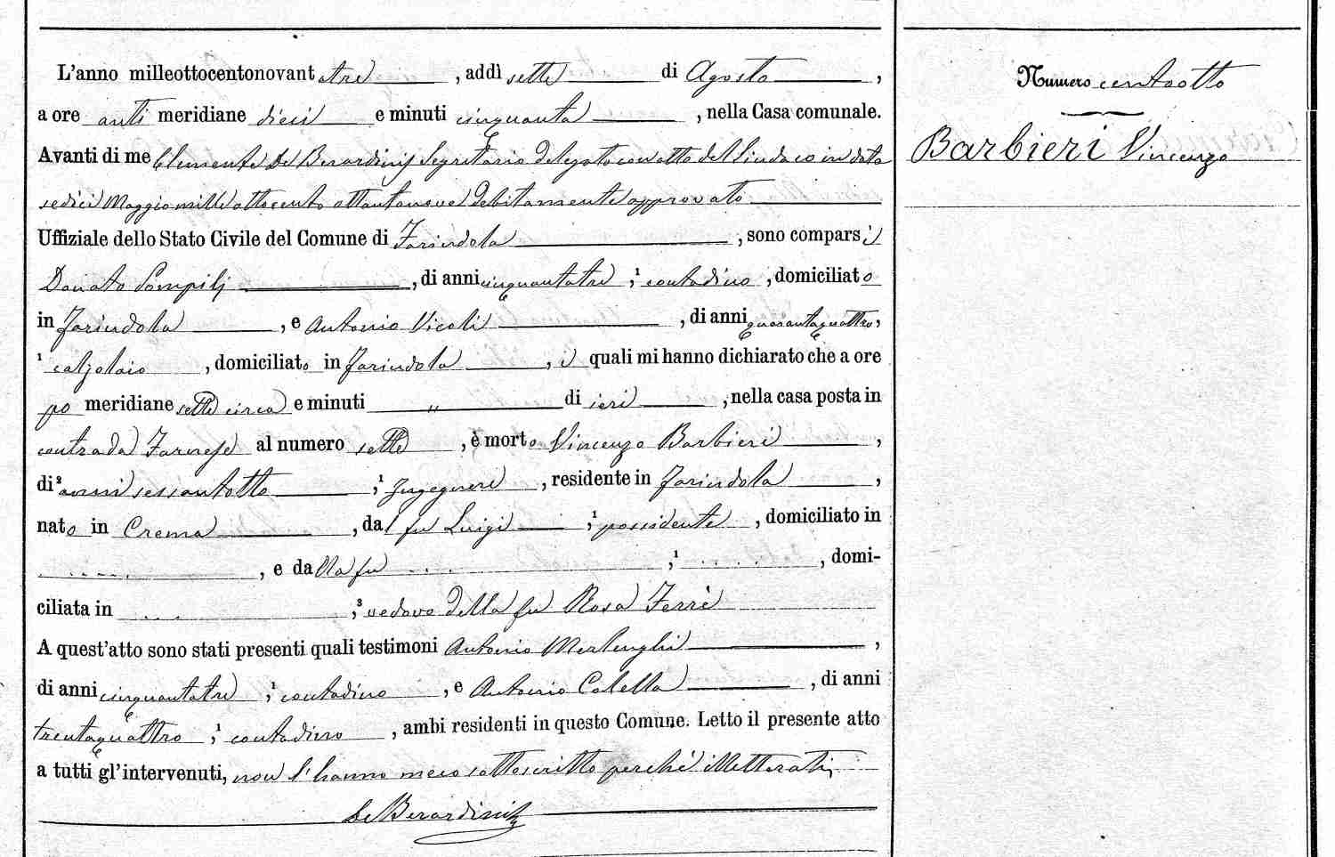 Certificato di morte