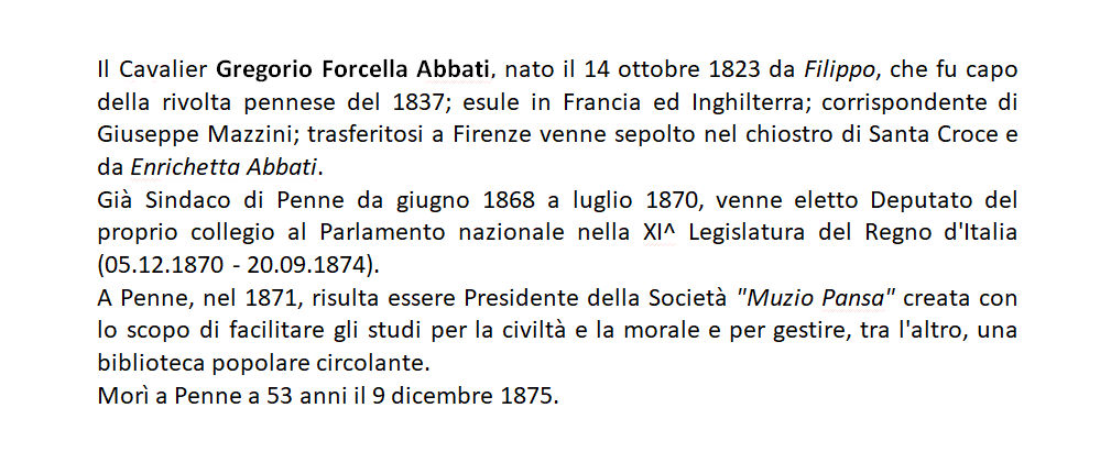 Scheda di Gregorio Forcella Abbati