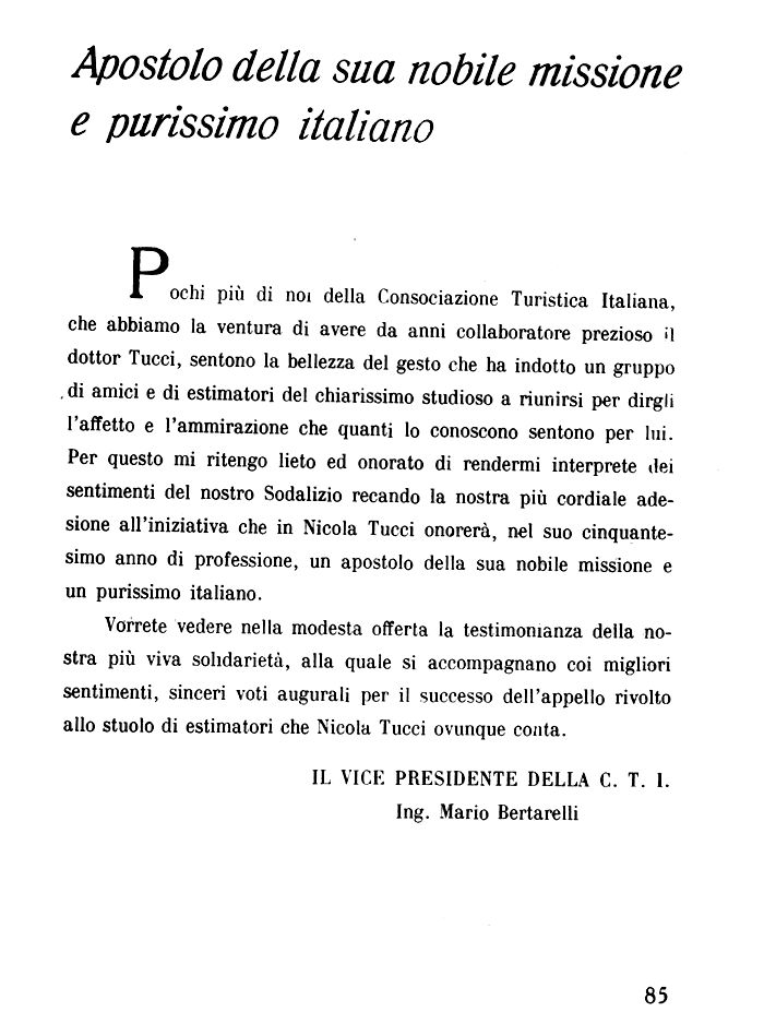 Lettera de vicepresidente del T.C.I.