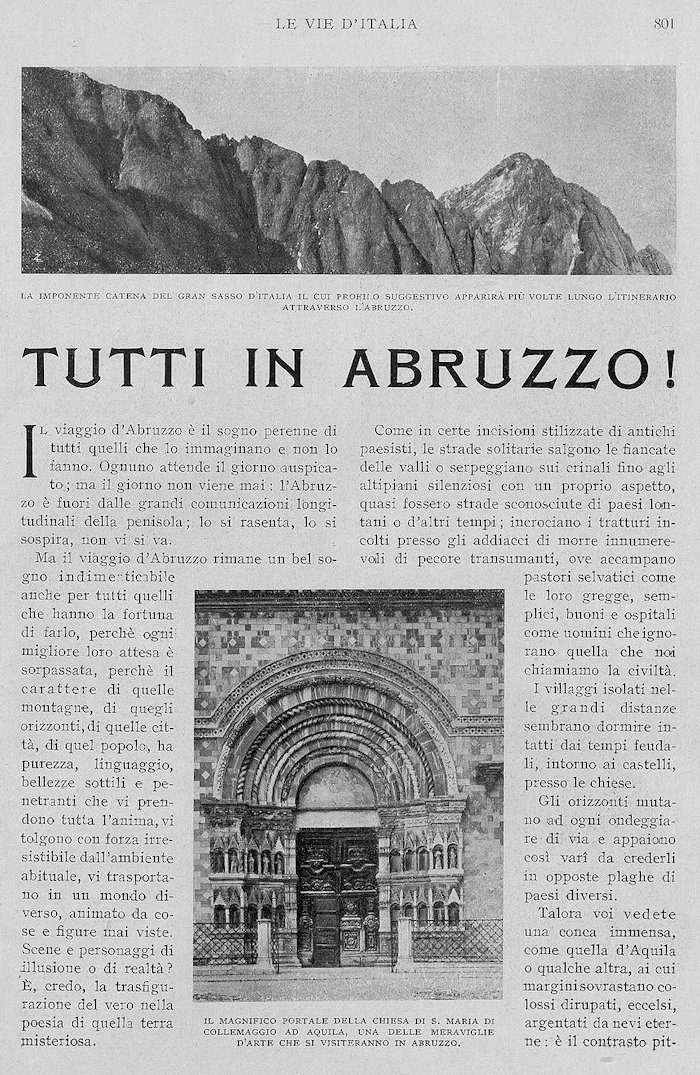 Le vie d'Italia 'Agosto 1922'