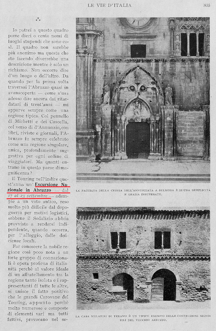 Le vie d'Italia 'Agosto 1922'