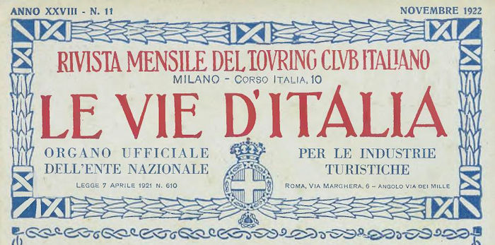 Le vie d'Italia 'Novembre 1922'