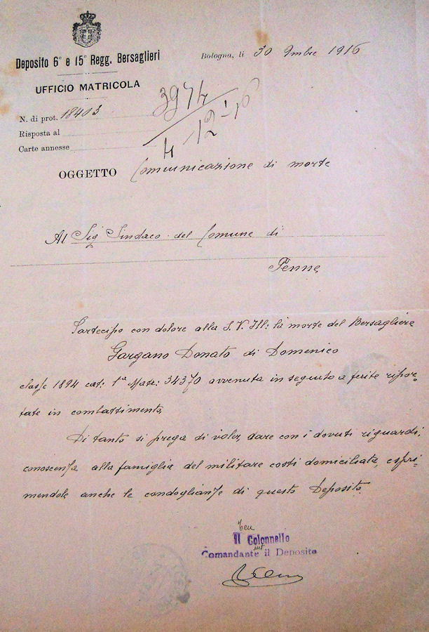 Comunicazione di morte