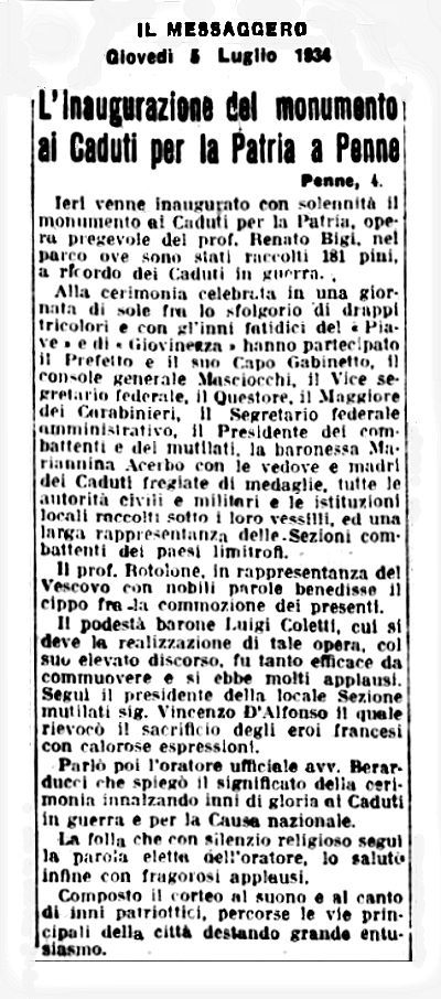 La cronaca dell'evento (dal quotidiano 'IL MESSAGGERO' di Roma)