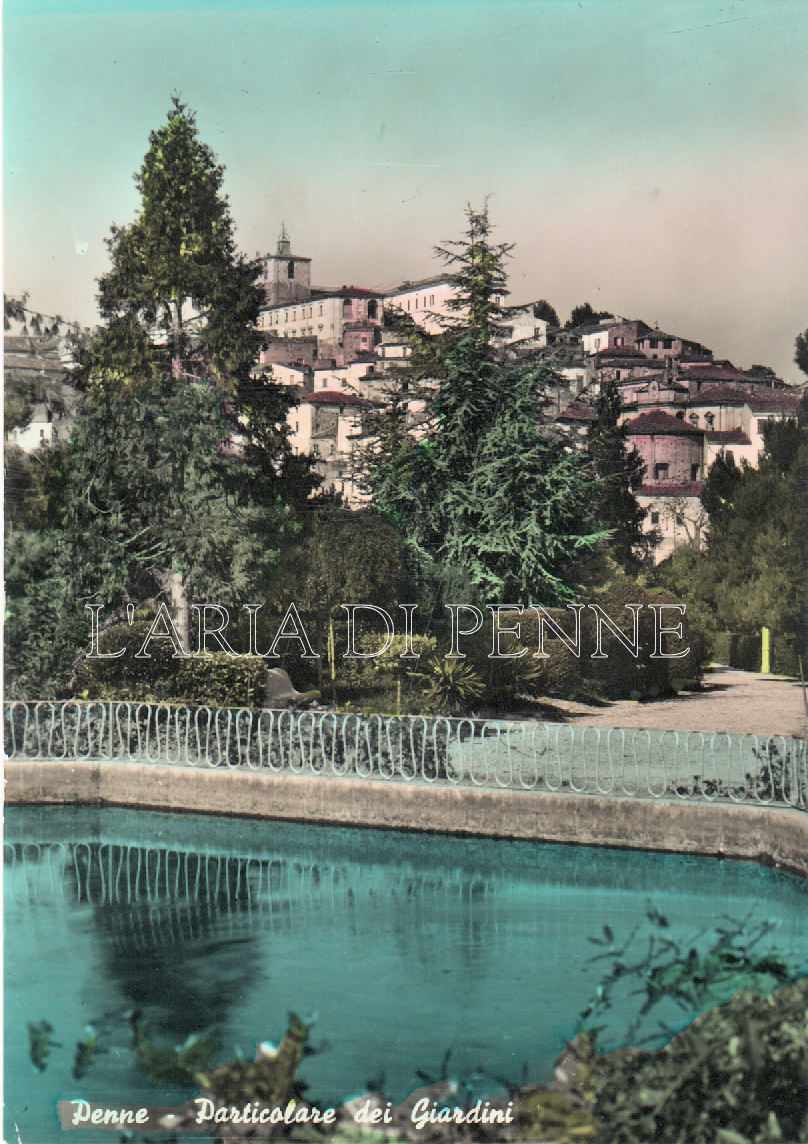 Penne vista dal Giardino - Cartolina viaggiata 1958