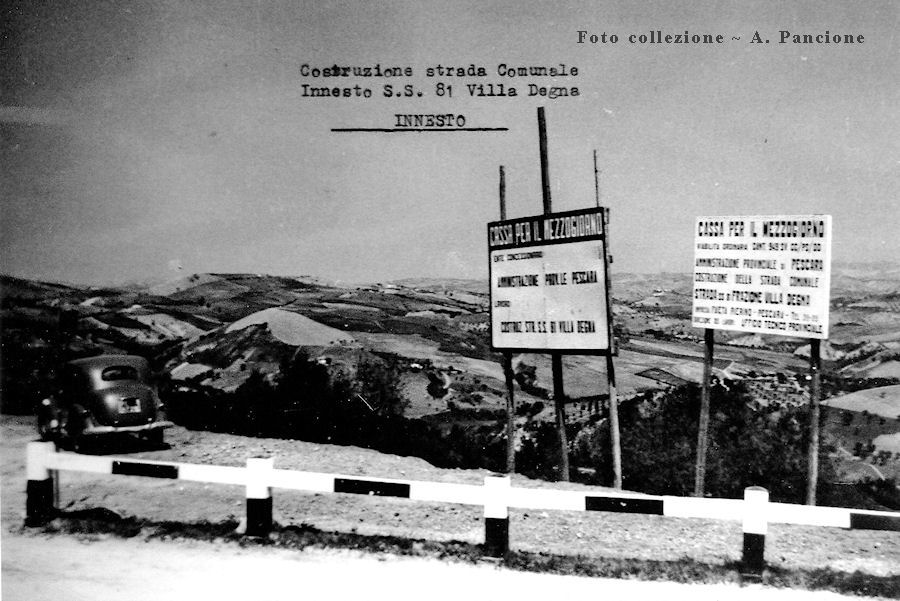 Costruzione della strada dalla S.S. 81 a Villa Degna ~ 1952-1953-1954