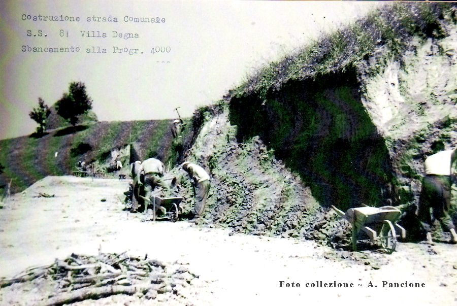 Costruzione della strada dalla S.S. 81 a Villa Degna ~ 1952-1953-1954