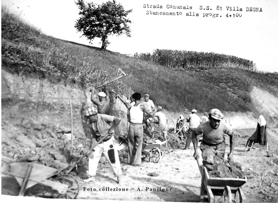 Costruzione della strada dalla S.S. 81 a Villa Degna ~ 1952-1953-1954