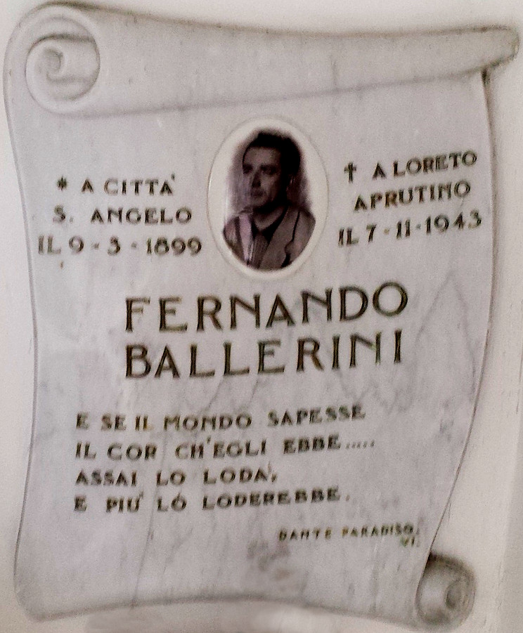 lapide nella cappella Bellante del cimitero di Penne