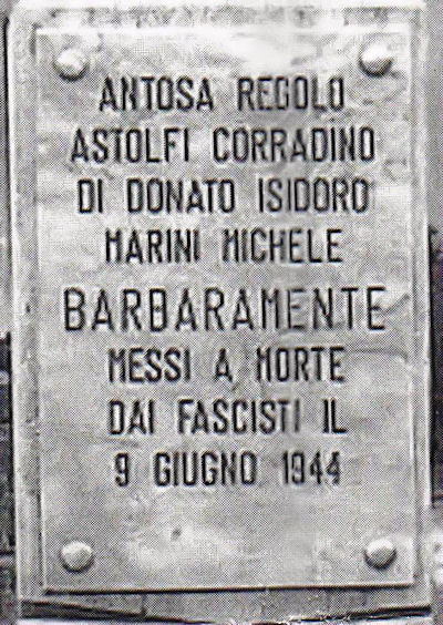 cippo eretto sul luogo della fucilazione a Montorio al Vomano (Te)