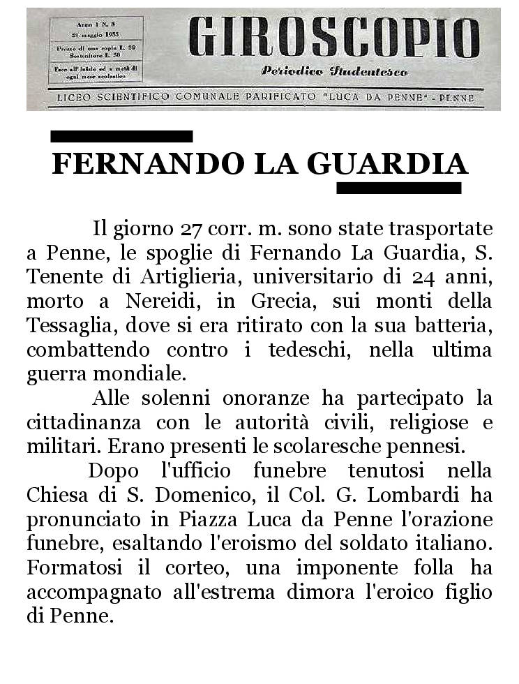 Articolo pubblicato dal periodico GIROSCOPIO del 28 maggio 1955