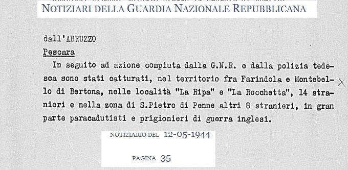 Notiziario della GUARDIA NAZIONALE REPUBBLICANA del 12 maggio 1944